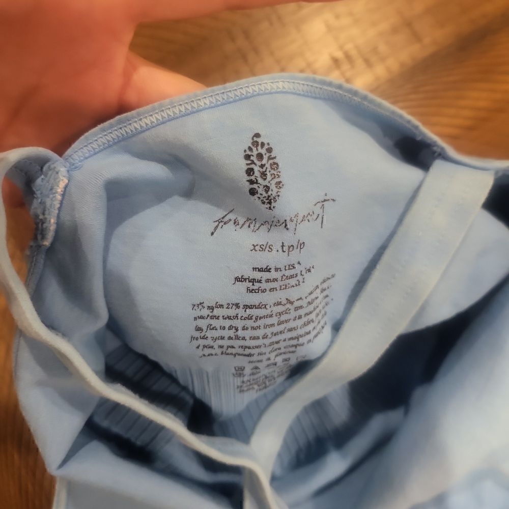 Free People Good Karma Crop Tank XS/S Light Blue - Picture 4 of 4